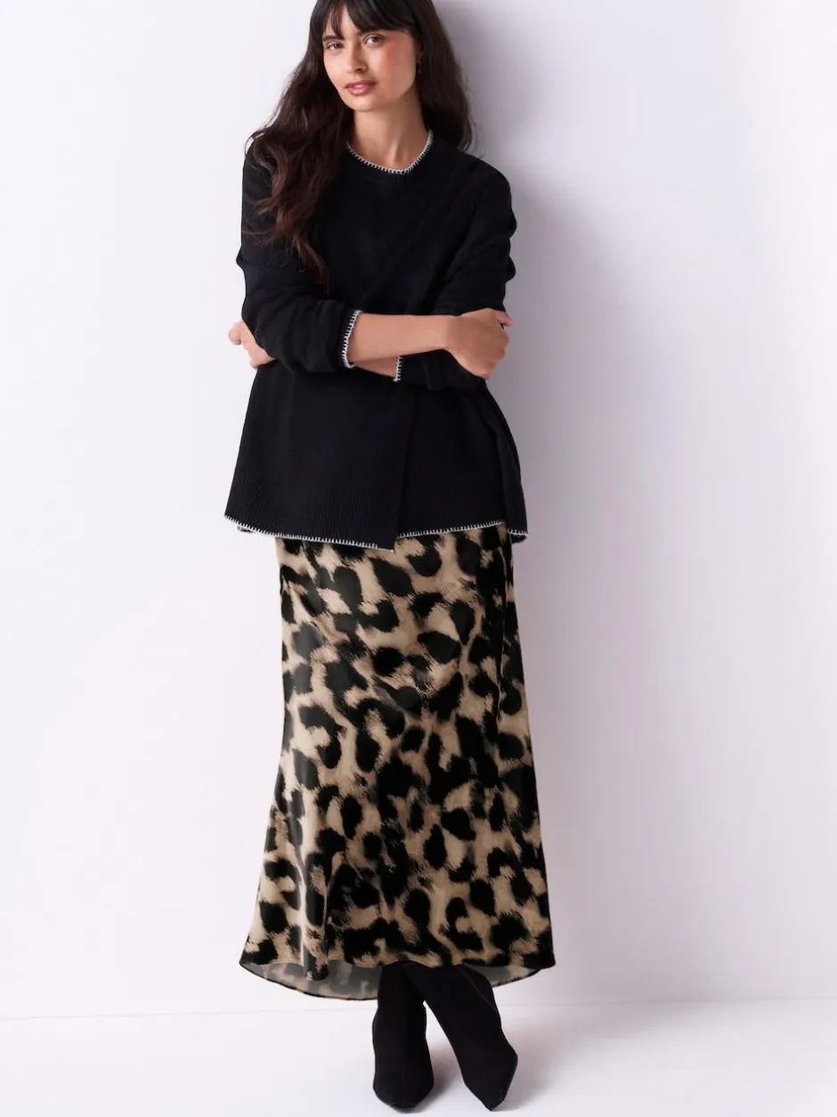 Next Animal Print Maternity Satin Maxi Skirt Sale