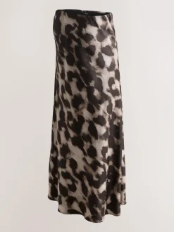 Next Animal Print Maternity Satin Maxi Skirt Sale
