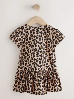 Next Short Sleeve Cotton Dress (3mths-8yrs) Animal Print Best