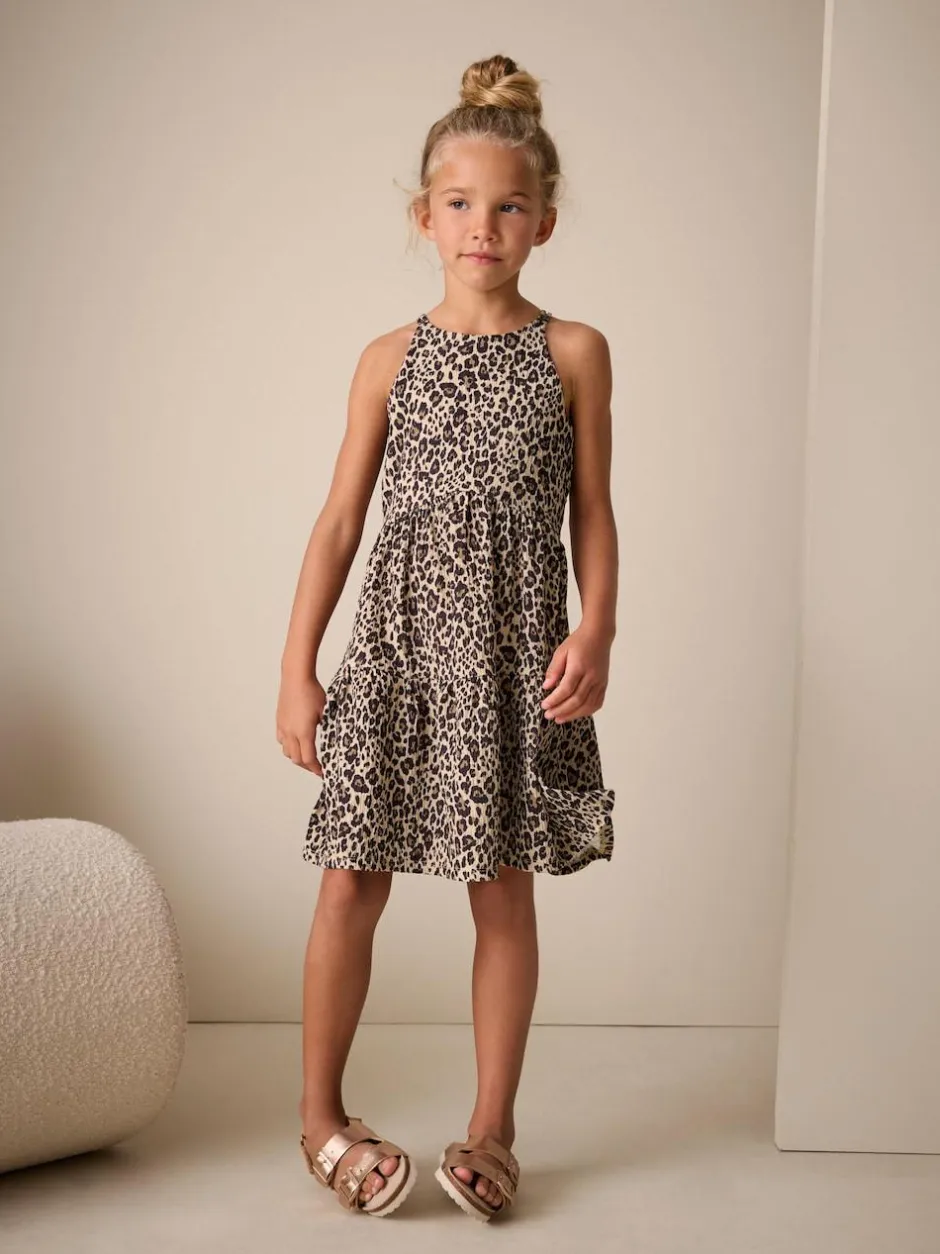 Next Animal Strappy Crinkle Summer Dress (3-16yrs) Outlet
