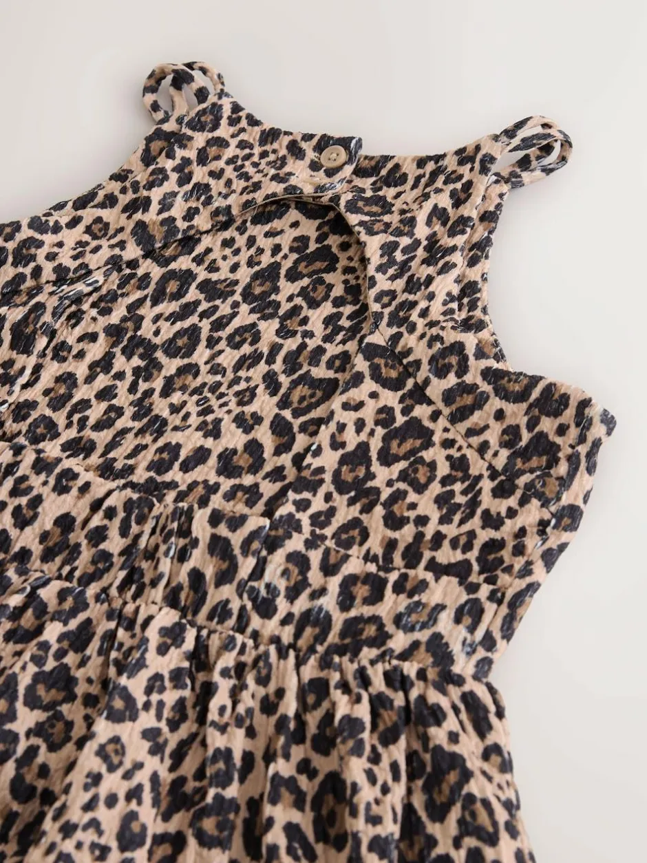 Next Animal Strappy Crinkle Summer Dress (3-16yrs) Outlet