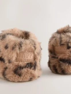 Next Baby Cosy Touch Fasten Boots (0-18mths) Animal Tan Brown Discount