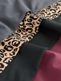 Next 4 Pack Flared Leggings (3-16yrs) Animal/Red Hot