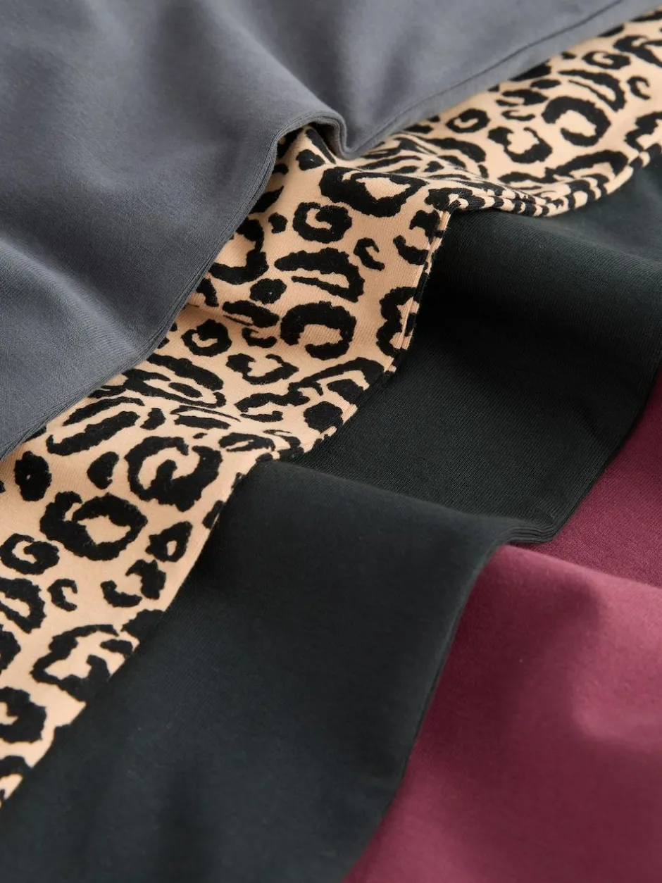 Next 4 Pack Flared Leggings (3-16yrs) Animal/Red Hot