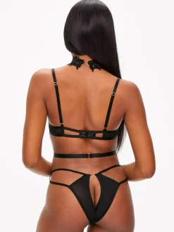 Ann Summers Black Evening Desire Sheer Foldover Body Discount