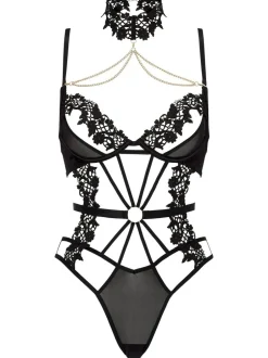 Ann Summers Black Evening Desire Sheer Foldover Body Discount