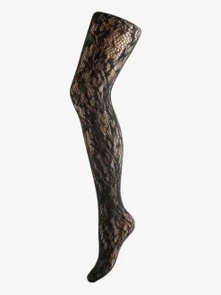 Ann Summers Black Lace Strappy Crotchless Tights Clearance