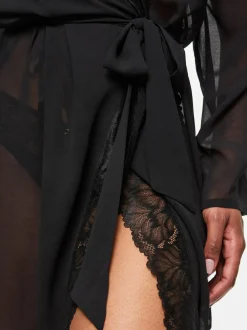 Ann Summers The Promising Chiffon Robe Black