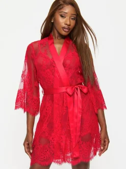 Ann Summers Availing All Over Lace Robe Red Outlet