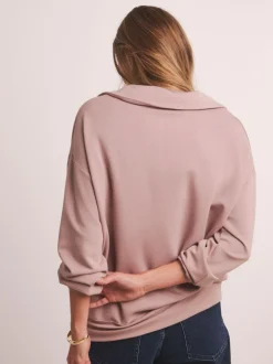 JD Williams Anthology By Pink Premium Ribbed High Collar Modal Sweatshirt New