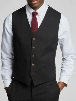 Antique Rogue Black Blake Texture Waistcoat Sale