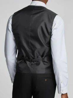 Antique Rogue Black Blake Texture Waistcoat Sale