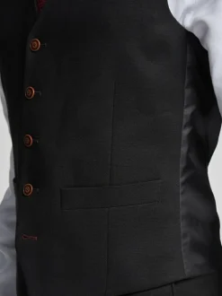 Antique Rogue Black Blake Texture Waistcoat Sale