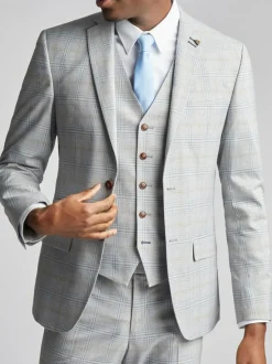 Antique Rogue Grey Agate Taupe Check Jacket Hot