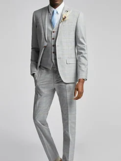 Antique Rogue Grey Agate Taupe Check Jacket Hot