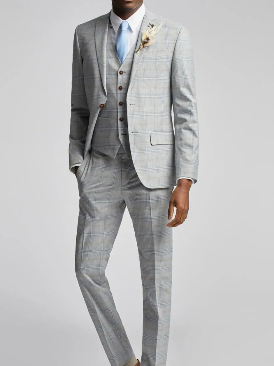 Antique Rogue Grey Agate Taupe Check Jacket Hot