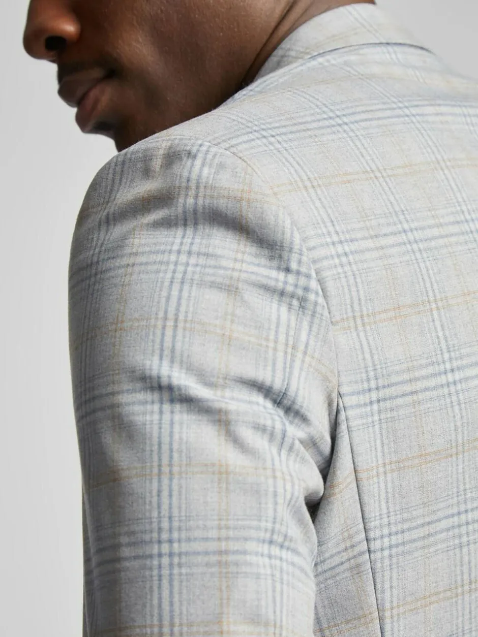 Antique Rogue Grey Agate Taupe Check Jacket Hot