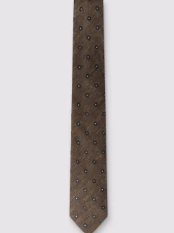 Antique Rogue Red Linen Blend Daisy Geo Tie Clearance