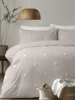 Appletree Dot Garden 100% Pure Cotton Duvet Cover and Pillowcase Set Natural Clearance