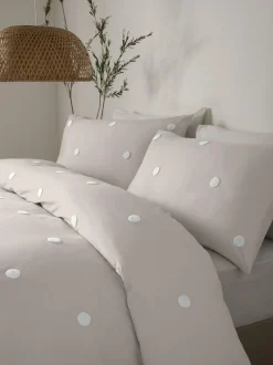 Appletree Dot Garden 100% Pure Cotton Duvet Cover and Pillowcase Set Natural Clearance