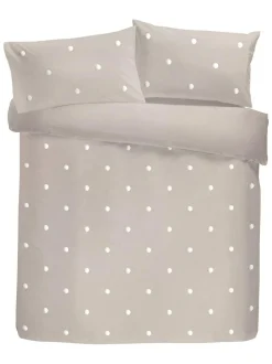 Appletree Dot Garden 100% Pure Cotton Duvet Cover and Pillowcase Set Natural Clearance