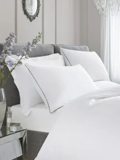 Appletree White Plain Dye 100% Cotton Duvet Cover and Pillowcase Set Outlet