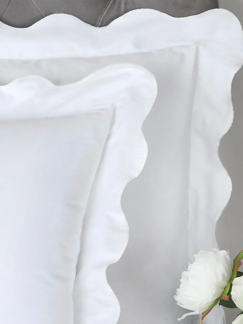 Appletree White Scallop Edge 200 Thread Count 100% Cotton Duvet Cover Set Online