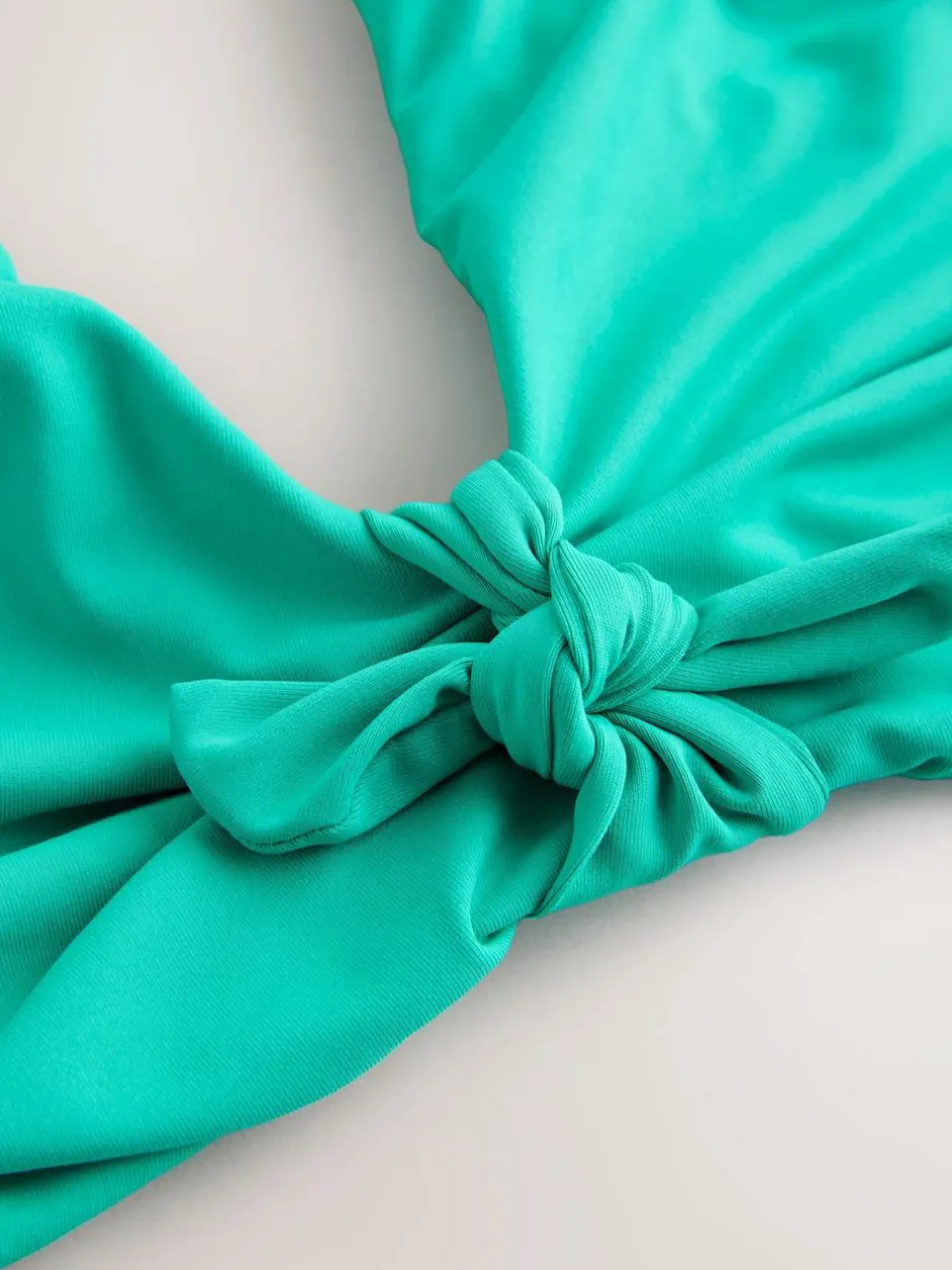 Next DD+ Knot Front Plunge Bikini Top Aqua Green Hot