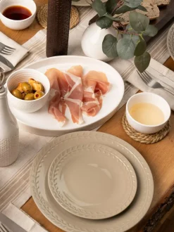 Artisan Street 12 Piece Natural Leaf Stone Dinner Set Best