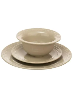 Artisan Street 12 Piece Natural Leaf Stone Dinner Set Best