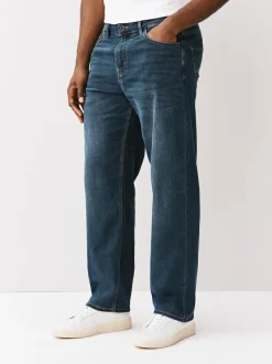 Next Ash Blue Relaxed Fit Comfort Stretch Jeans New