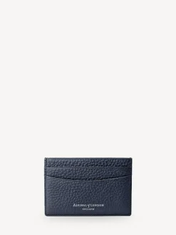 Aspinal of London Slim Credit Card Case Grain Leather Blue Sale