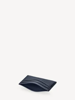 Aspinal of London Slim Credit Card Case Grain Leather Blue Sale