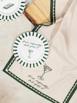 Avalon Home Forest Green Drink Responsibly Dessert Plate Best