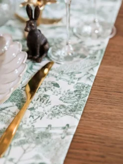 Avalon Home Green Lake District Toile Table Runner New