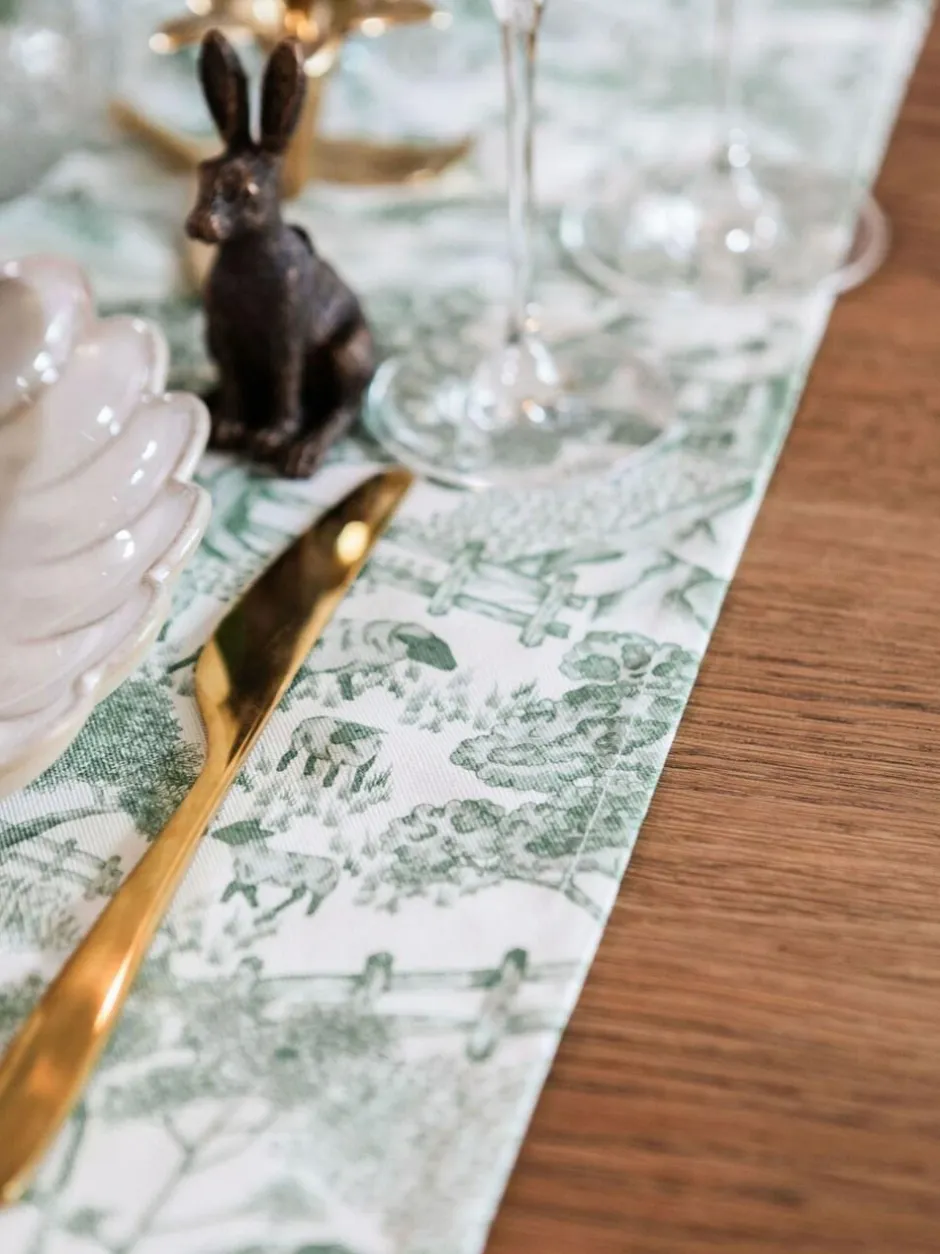 Avalon Home Green Lake District Toile Table Runner New