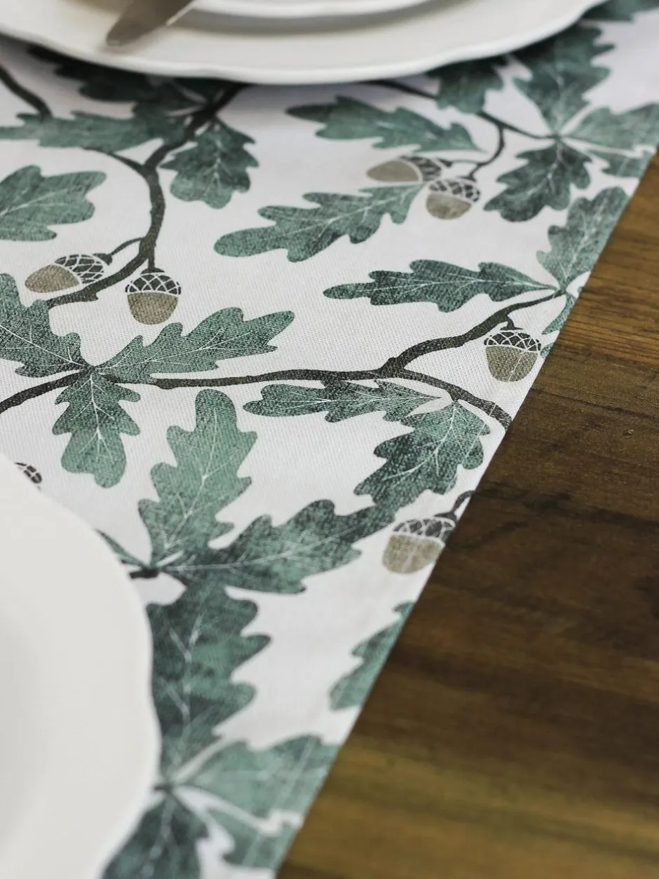 Avalon Home Green Oak 100% Cotton Table Runner Online