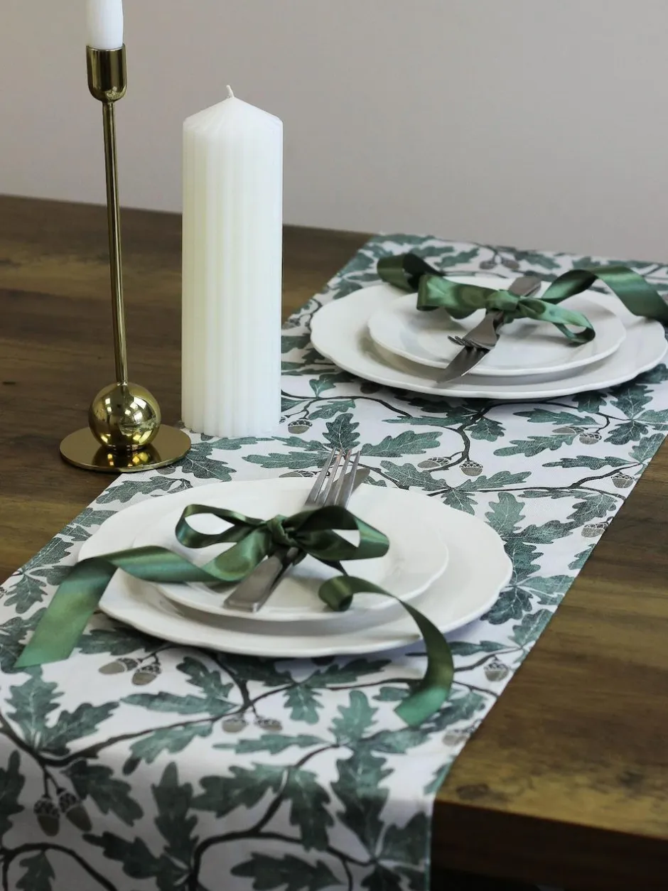 Avalon Home Green Oak 100% Cotton Table Runner Online