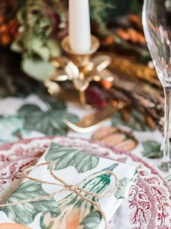 Avalon Home Set of 2 Green Fallen Gourds Napkins Sale