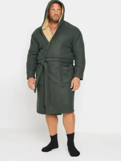 BadRhino Big & Tall Waffle Borg Robe Grey