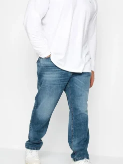BadRhino Big & Tall Washed Denim Jeans Mid Blue Sale
