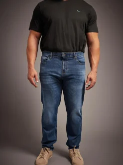 BadRhino Big & Tall Washed Denim Jeans Mid Blue Sale