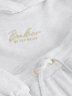 Baker by Ted Baker 2 Piece Grey Marl Graphic Hoodie & Cargo Joggers Set New
