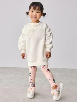 Baker by Ted Baker 2 Piece Longline Bow Sweat and Floral Leggings Set Pink Outlet