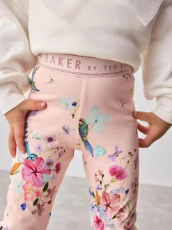 Baker by Ted Baker 2 Piece Longline Bow Sweat and Floral Leggings Set Pink Outlet
