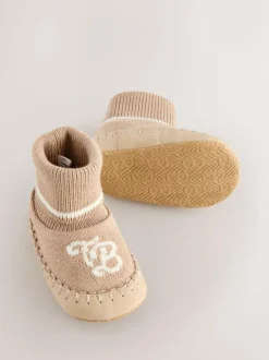 Baker by Ted Baker Baby Boys Knitted Booties Stone New