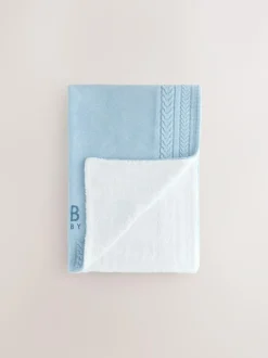Baker by Ted Baker Baby Boys Blue Cable Knitted Blanket Discount