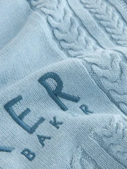Baker by Ted Baker Baby Boys Blue Cable Knitted Blanket Discount