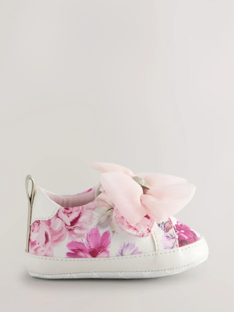 Baker by Ted Baker Baby Girls Organza Bow Padders Trainers Bright Pink/White Discount