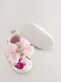 Baker by Ted Baker Baby Girls Organza Bow Padders Trainers Bright Pink/White Discount